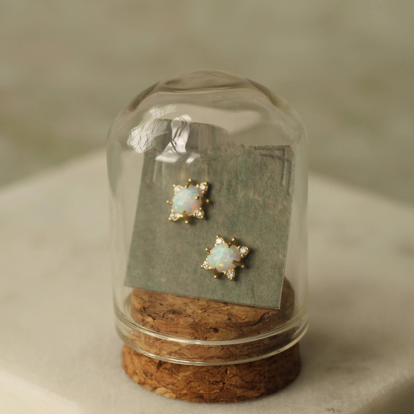Opal Oval Stud Earrings