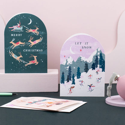 Skiers Christmas Card | Holiday Card | Seasonal Cards