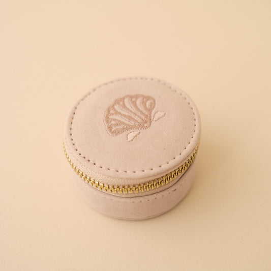 Mini Travel Jewellery Case - Cream Shell