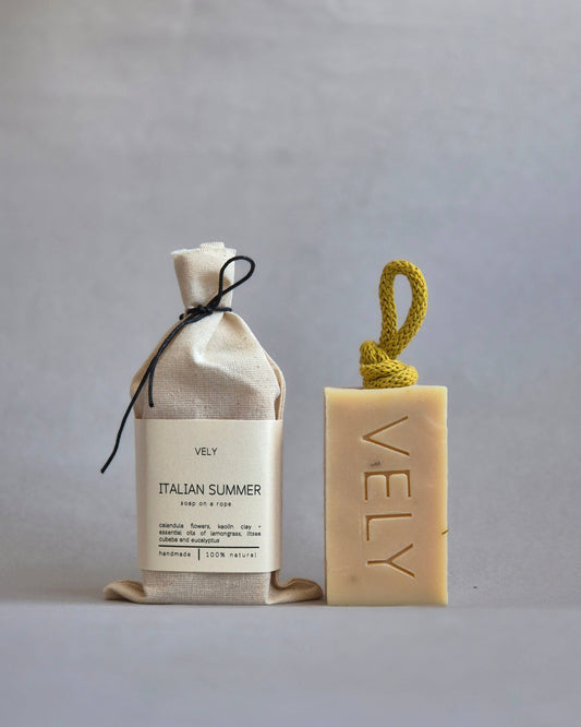 Italian Summer Natural Handmade Soap On A Rope