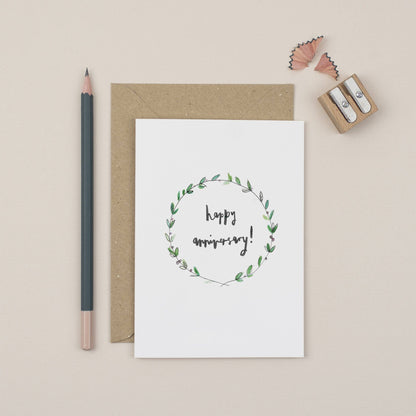 Happy Anniversary Wreath Card