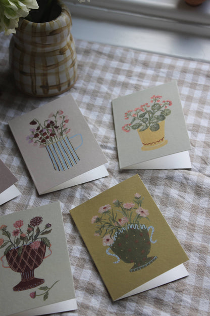 Pink Dahlias Mini Art Card