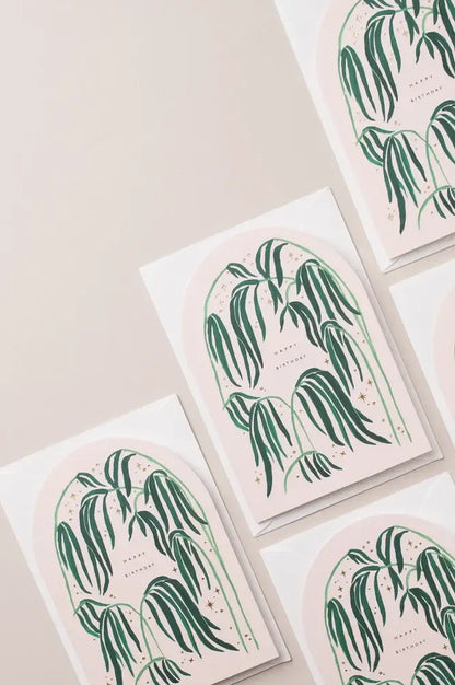 Starry Palms Happy Birthday Die Cut Card