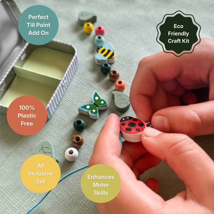Mini Minibeast Bracelet Gift Kit Wooden Bead Jewellery Making Friendship Bracelet Childrens