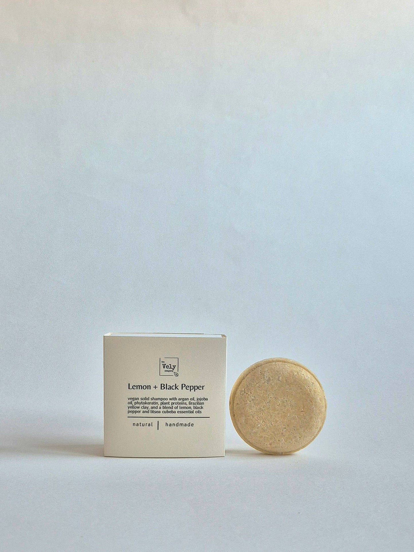Black Pepper & Lemon Vegan Solid Shampoo with Argan Oil & Yellow Clay