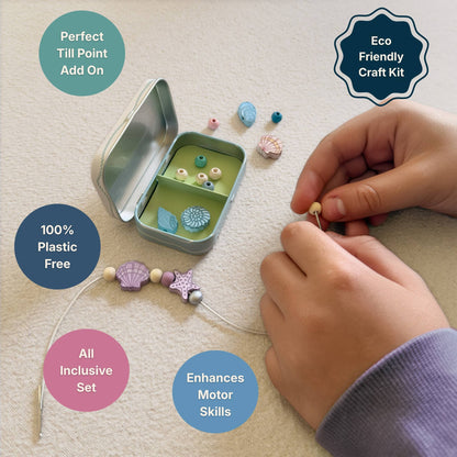Mini Seashell Bracelet Gift Kit Wooden Bead Jewellery Making Friendship Bracelet Childrens