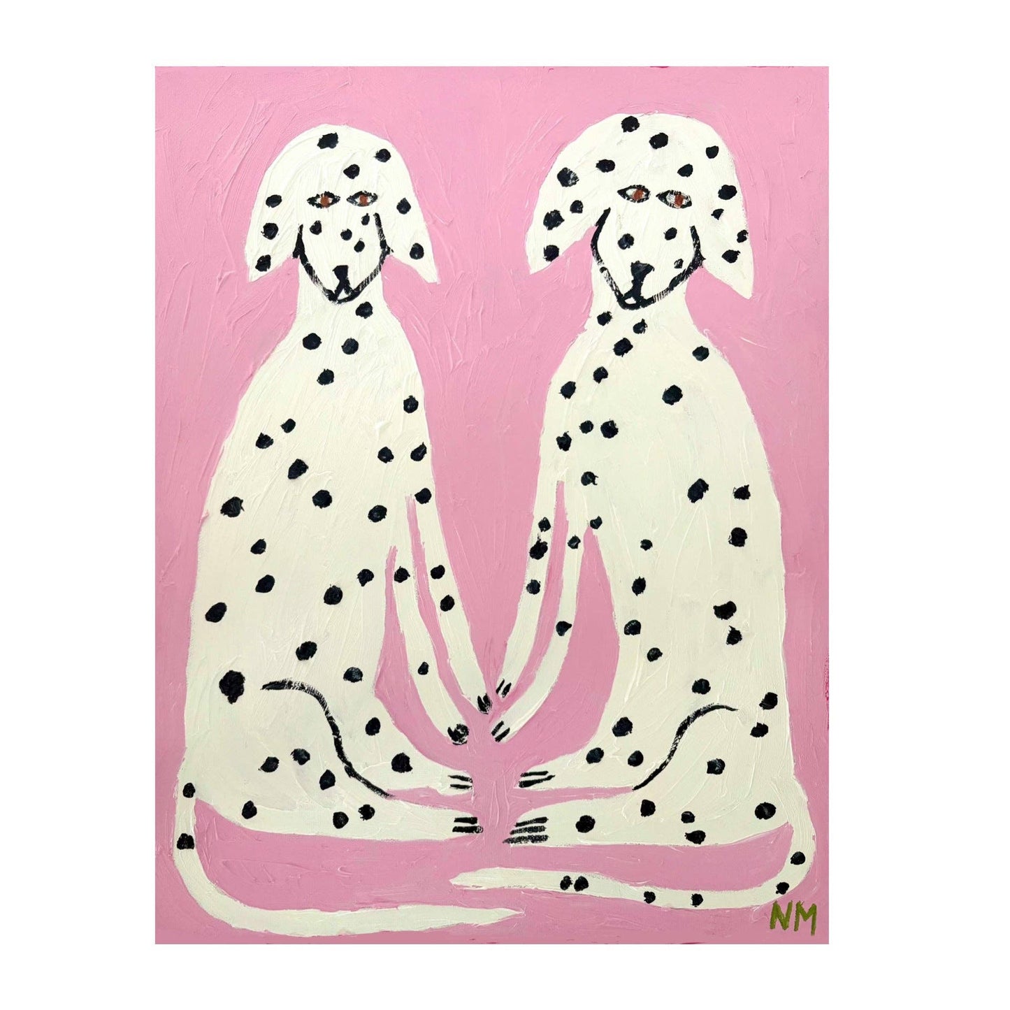 Dalmatians on Pink Art Print