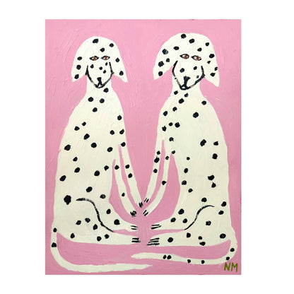 Dalmatians on Pink Art Print