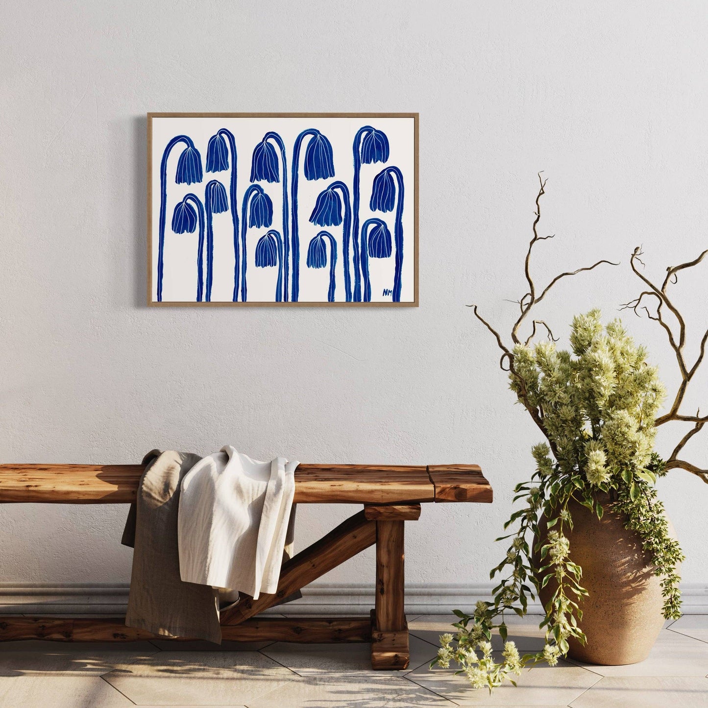 Three Blue Flowers Art Print