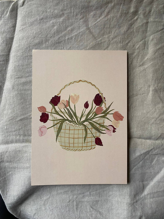 Basket of Tulips - A5 Print