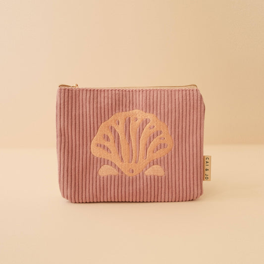 Corduroy Pouch Purse in Island Pink