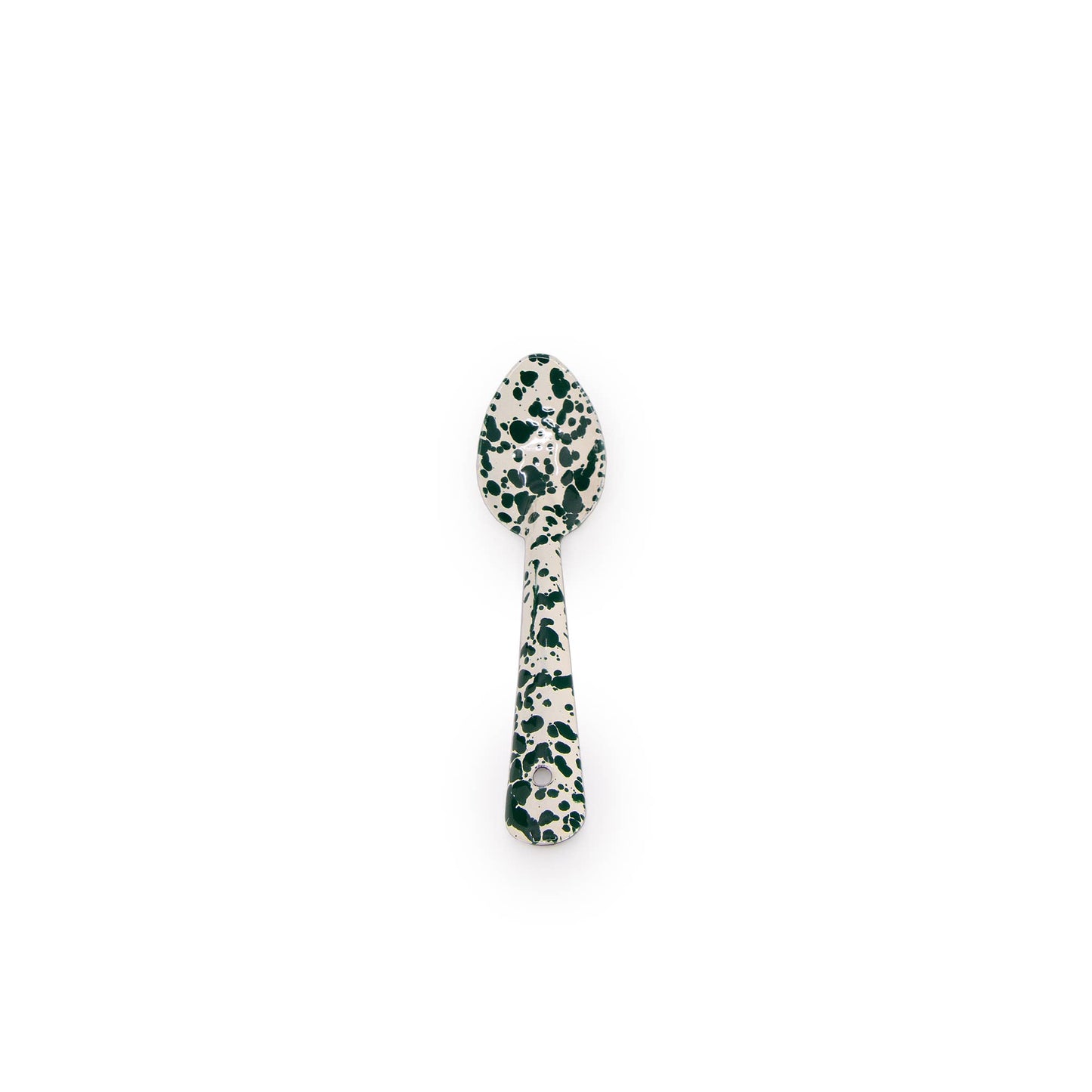 Small Spoon Splatter Green & Cream Enamelware