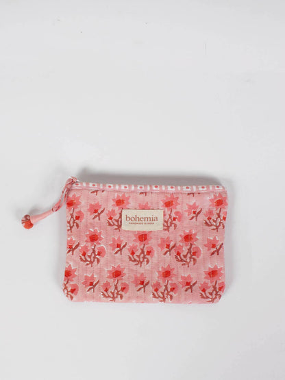 Medium Posie Zip Pouch, Vintage Pink