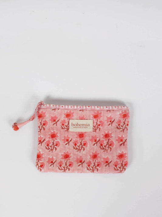 Medium Posie Zip Pouch, Vintage Pink