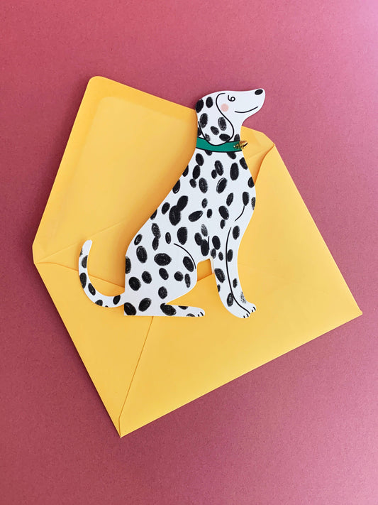 Sitting Dalmatian Shaped Greeting Card