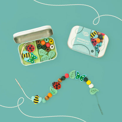 Mini Minibeast Bracelet Gift Kit Wooden Bead Jewellery Making Friendship Bracelet Childrens