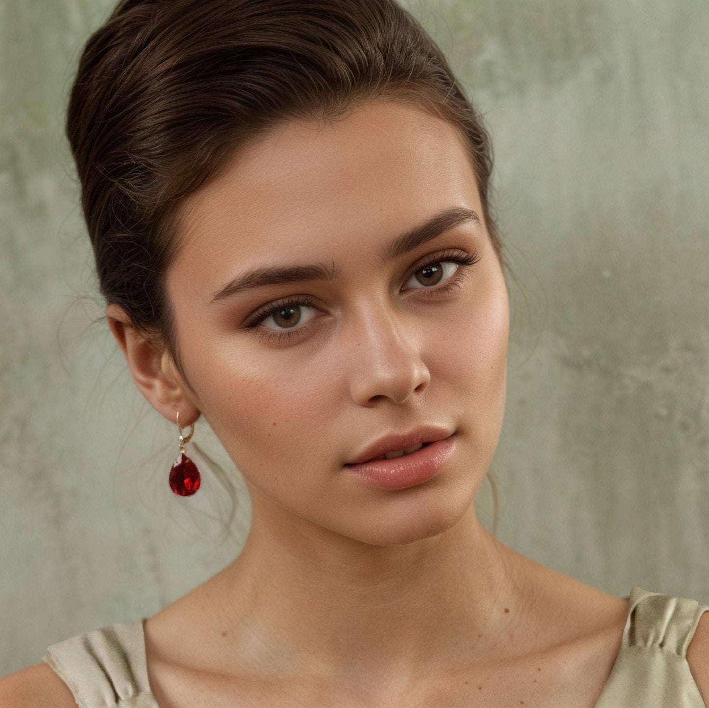Vintage Ruby Red Teardrop Earrings