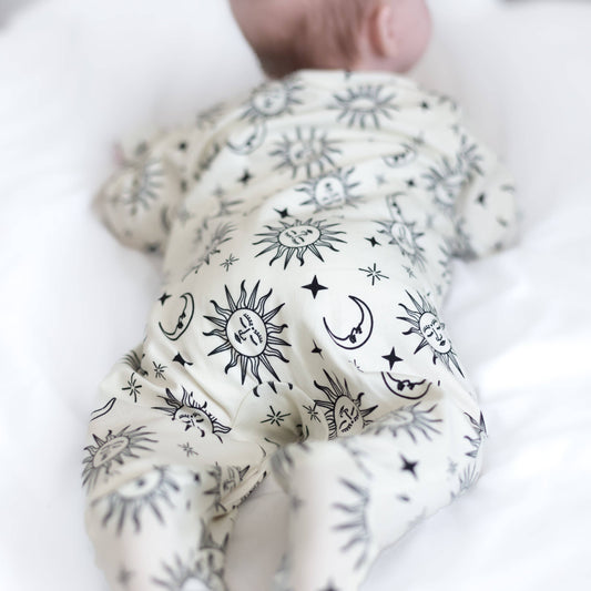 Sun and Moon Organic Cotton Sleepsuit Onesie Newborn - 18m