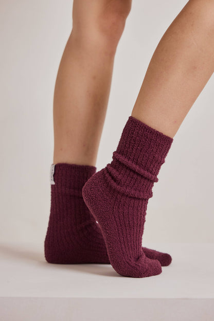 Cherry Lacquer Cosy Socks - Made from 100% Recycled Plastic Bottles - AW26