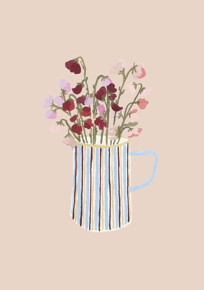 Sweet Peas A5 Gouache Art Print