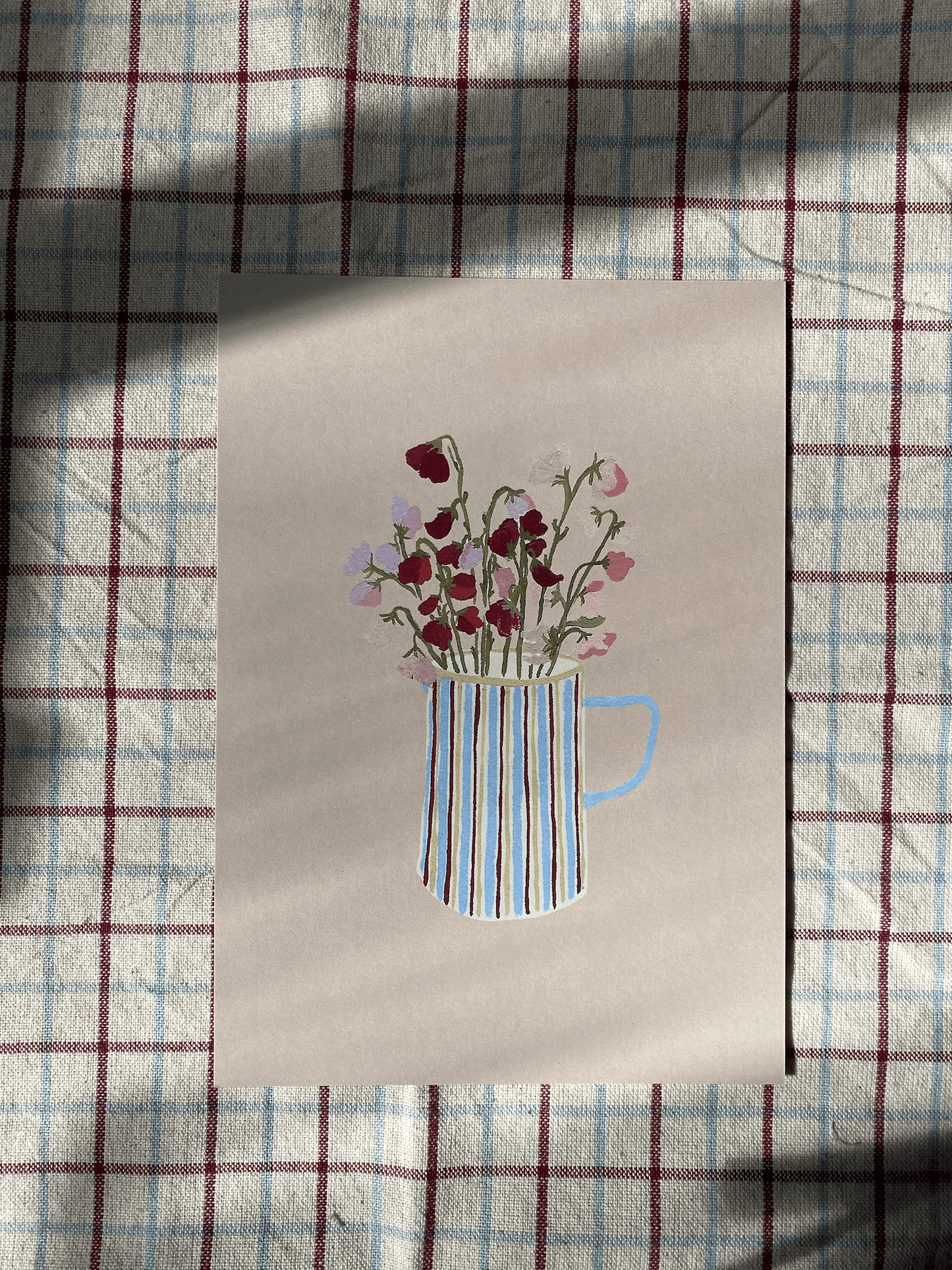 Sweet Peas A5 Gouache Art Print