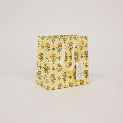 Small Hand Block Printed Gift Bags - Sunshine Refresh