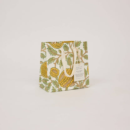 Small Hand Block Printed Gift Bags - Sunshine Refresh