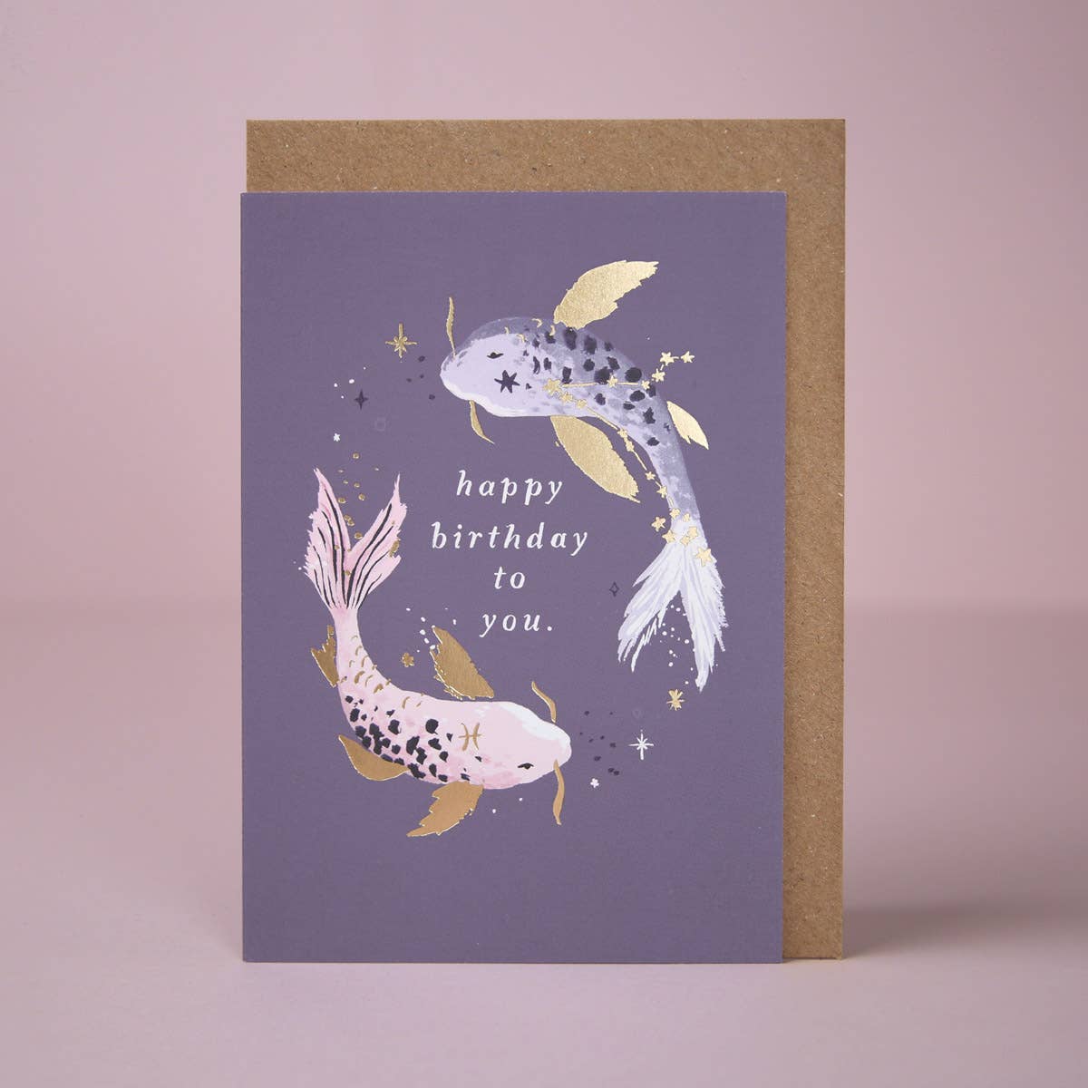 Koi Fish Birthday Card | Pisces Star Sign | Astrology Zodiac Card