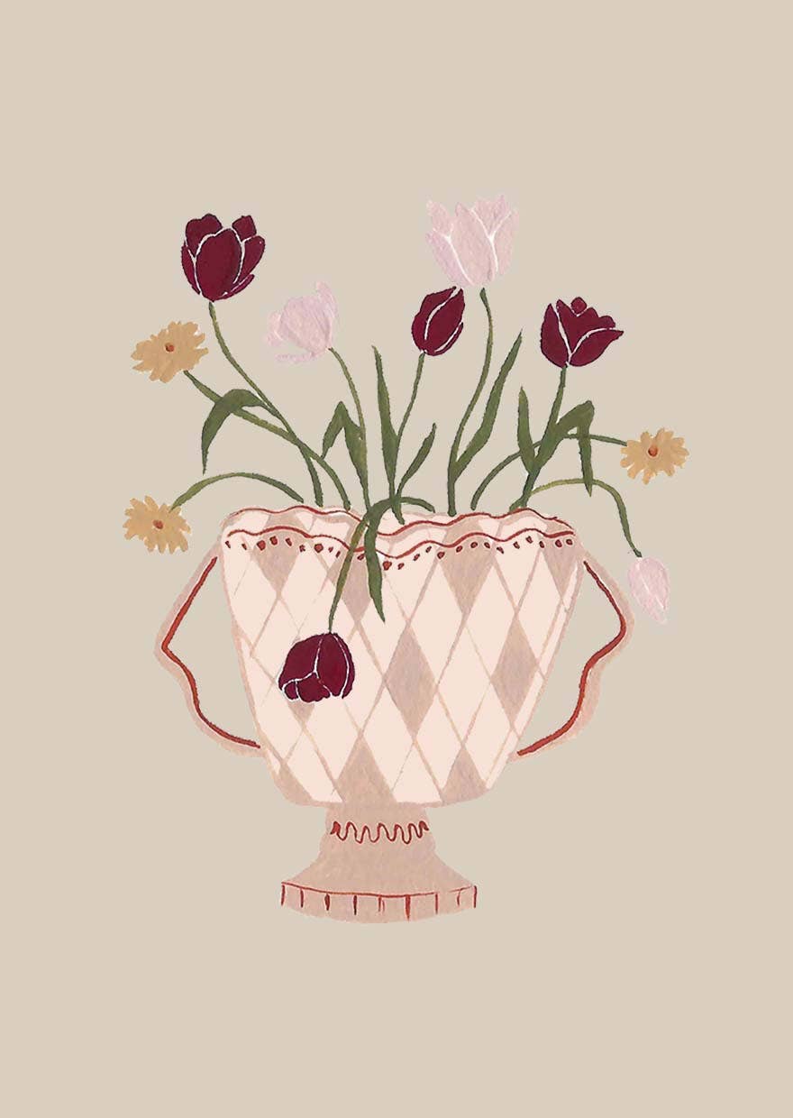 Mixed Bunch of Flowers Mini Art Card