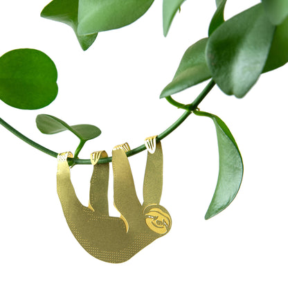 Sloth House Plant Animal Decoration- Gold