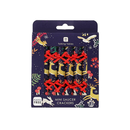Twilight Blue Christmas Mini Saucer Crackers | 8 Pack |