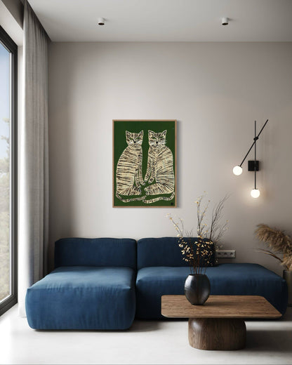 Two Tabby Cats Art Print