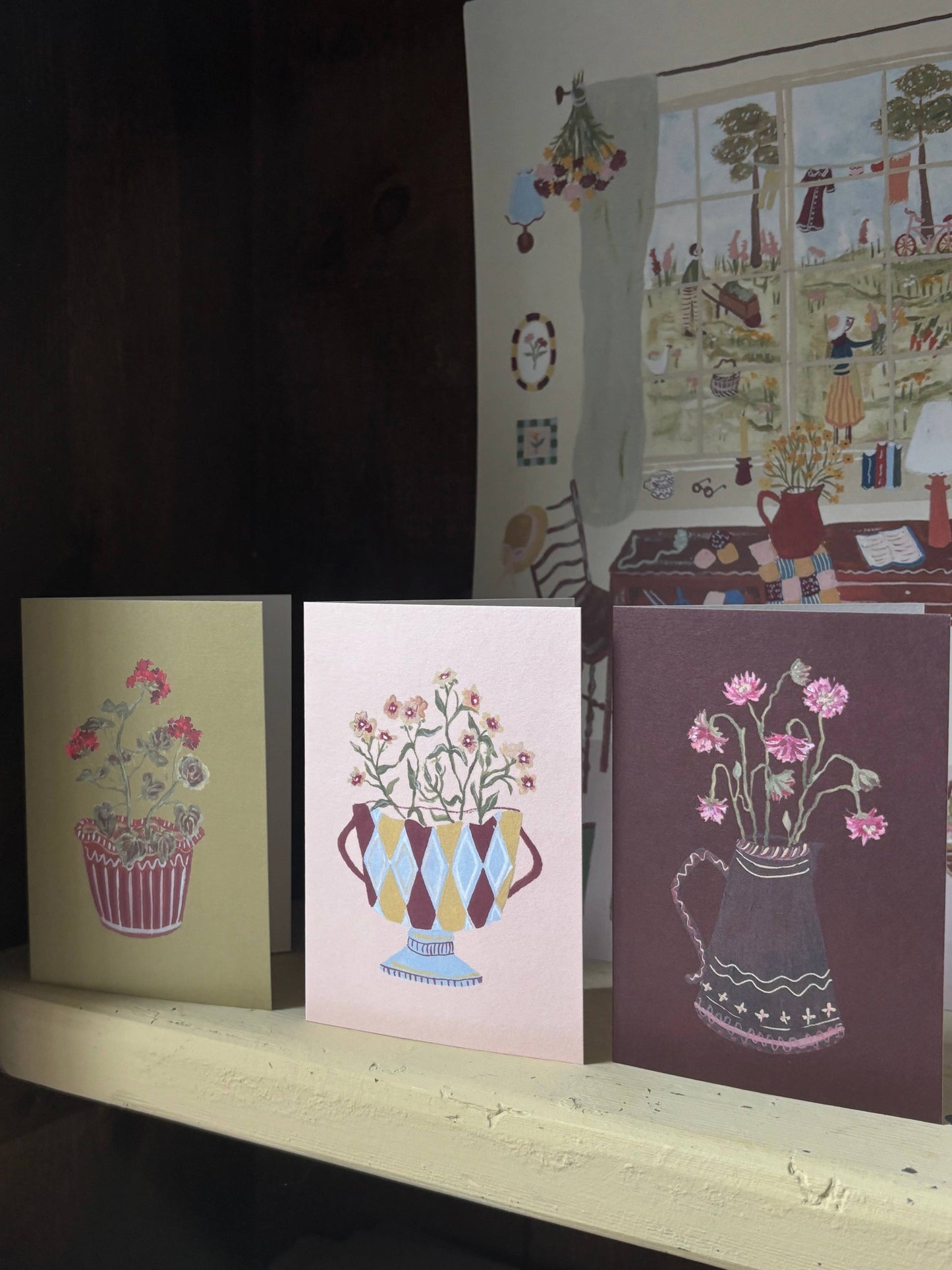 Aquilegia Nora Barlow Mini Art Card