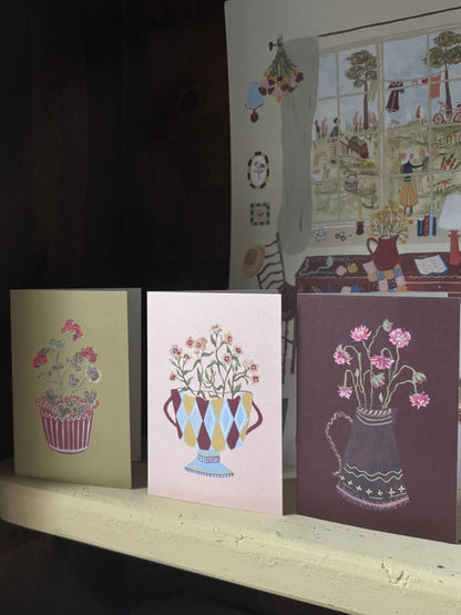 Aquilegia Nora Barlow Mini Art Card