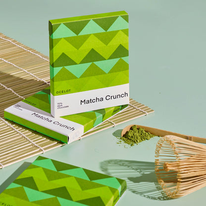 Matcha Crunch - Organic 70% dark chocolate bar, 70g Ocelot