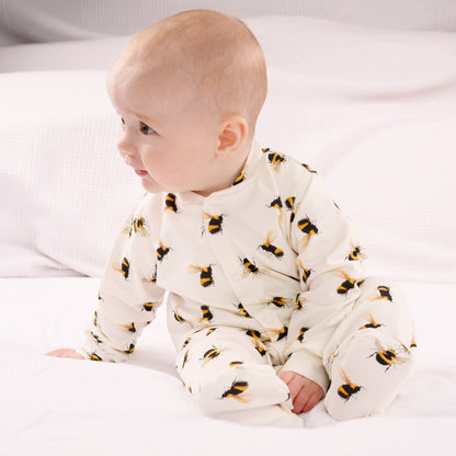 Bee Print Cotton Sleepsuit Onesie 3m -18m