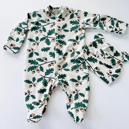 Acorn Organic Cotton Baby Sleep Suit Onesie