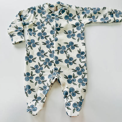Blueberry Organic Cotton Baby Sleep Suit Onesie