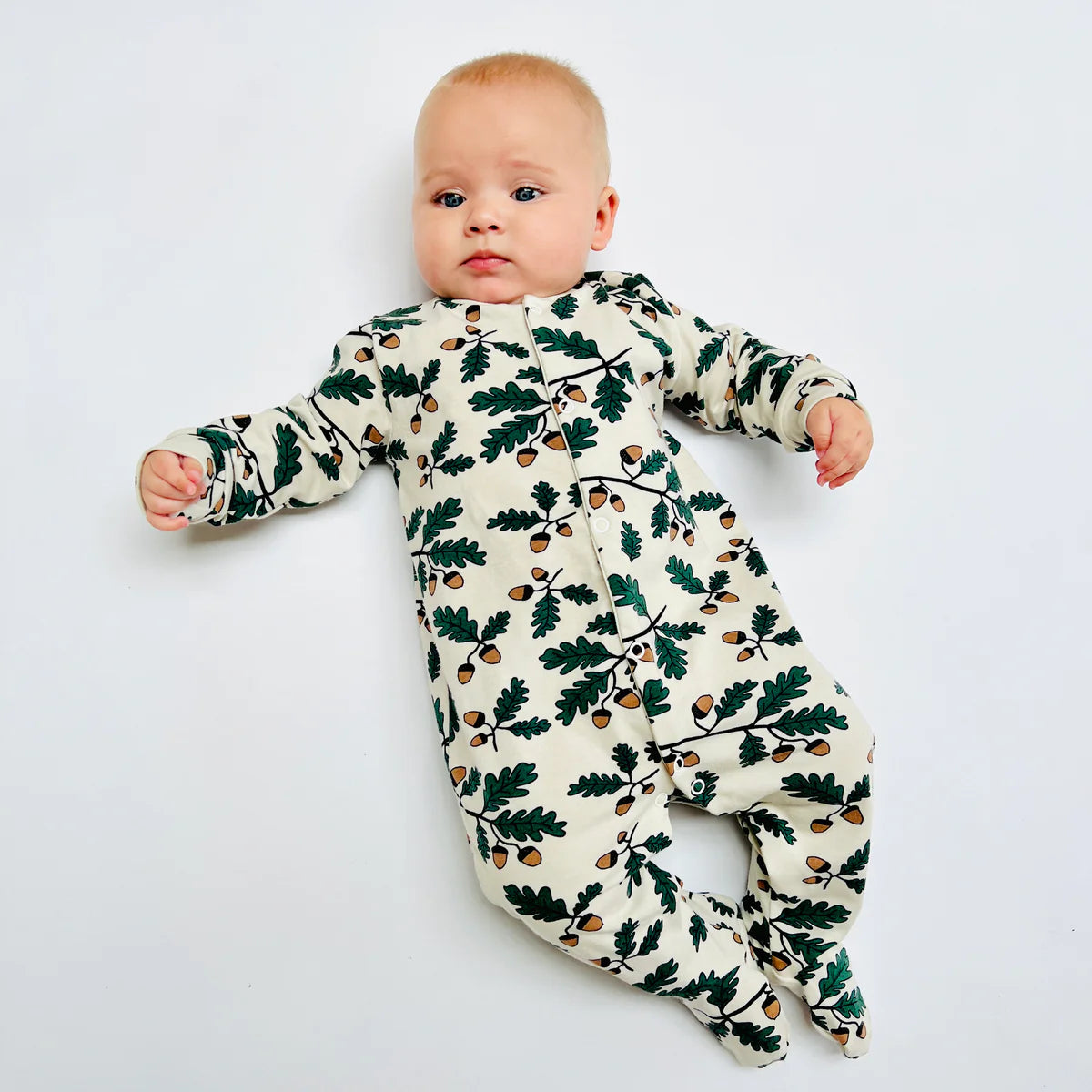 Acorn Organic Cotton Baby Sleep Suit Onesie