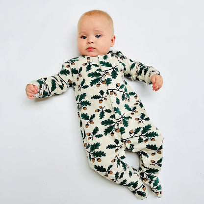 Acorn Organic Cotton Baby Sleep Suit Onesie